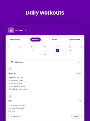 LG Fitness android App screenshot 1
